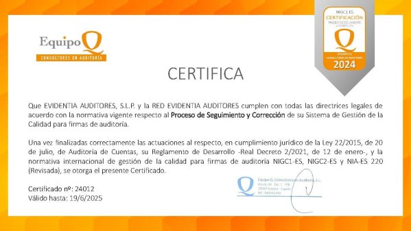 Certificado Equipo Q
