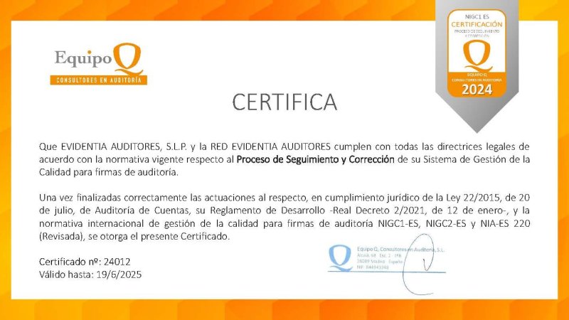 Certificado Equipo Q